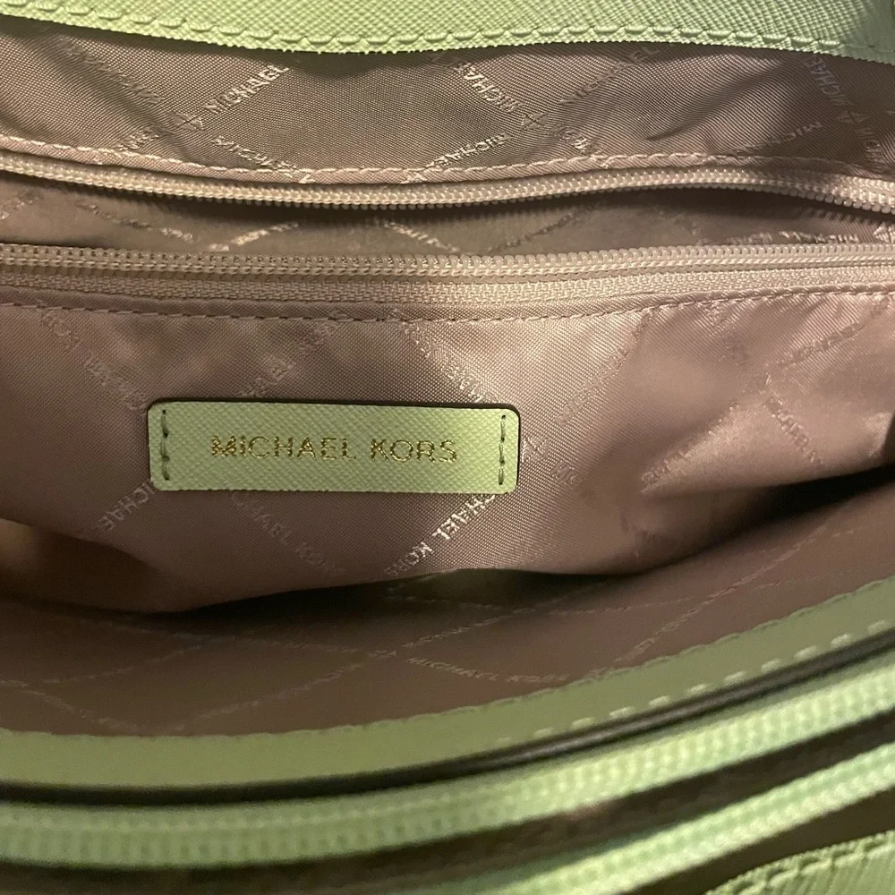 Michael Kors Signature Brown & Green Tote - Picture 4 of 12